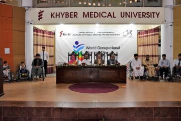 02.VC KMU Prof Dr Arshad javaid, Dr Ilyas Sayed, Dr haider Darian during World Occupational Therapy Day Celebration (Custom)1540880144.JPG