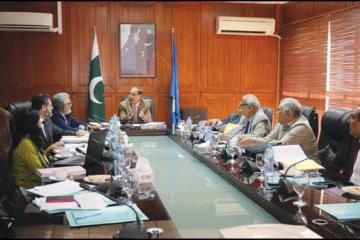 Prof. Dr Arshad Javaid VC KMU chairing the Journals Committee meeting held at the PM&DC offices  at Islamabad on October 27th 2018.